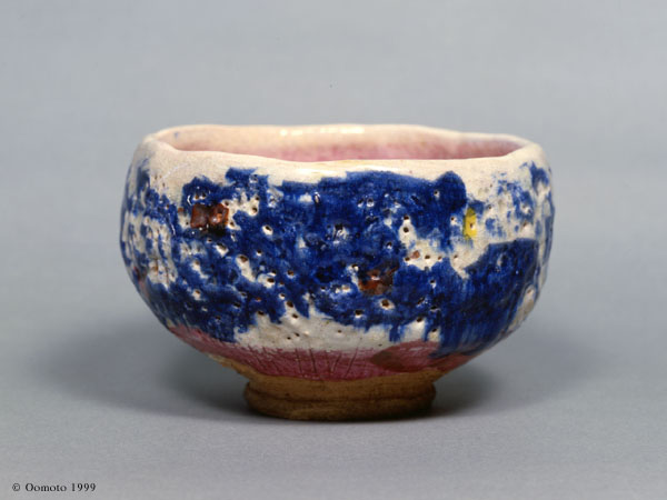 Onisaburo Deguchi " Waraiume " Scintillating Bowl (tea bowl) height75mm x caliber105mm